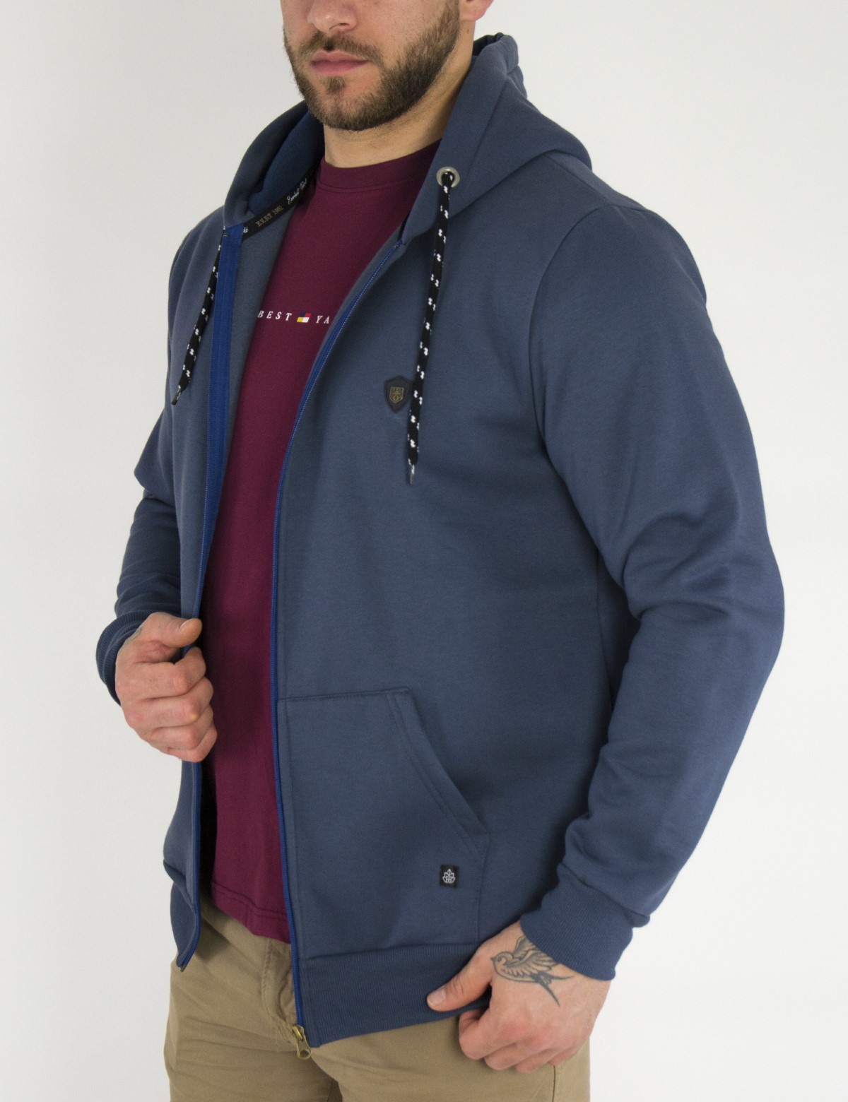 Everbest ανδρική Plus Size μπλε Indigo ζακέτα φούτερ 2310130M φωτογραφία